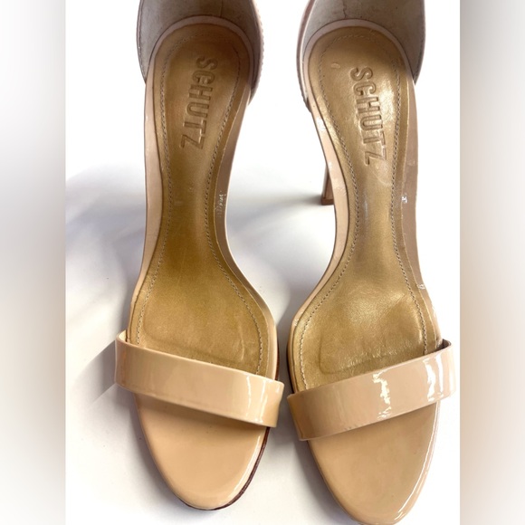 SCHUTZ Cadey Lee Nude / Tan Sandal Heel sz 5.5 - Picture 13 of 15
